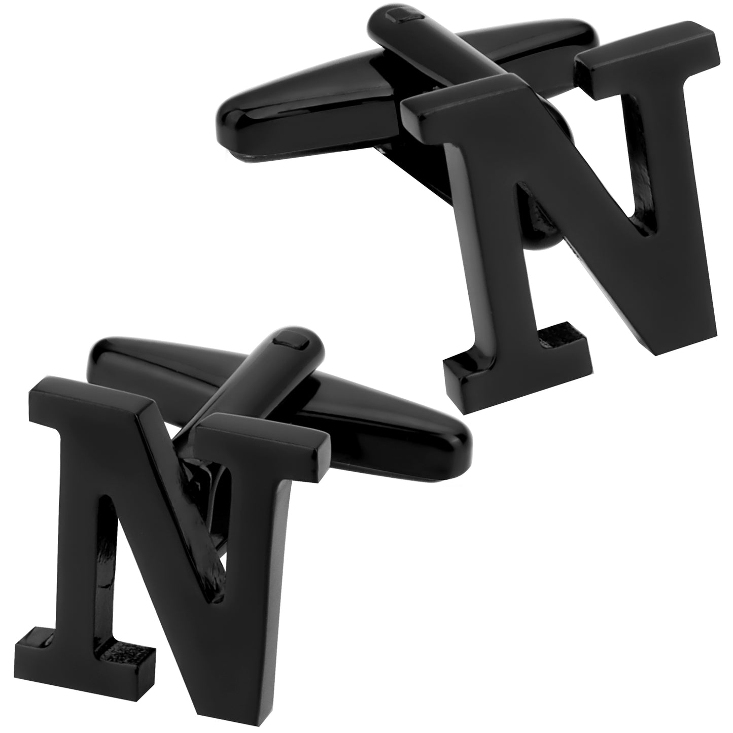 26 Letter Black Cufflinks for Men