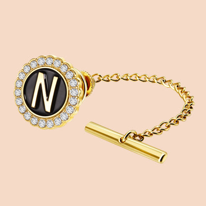 HAWSON Gold Tone Initial Tie Tack for Men