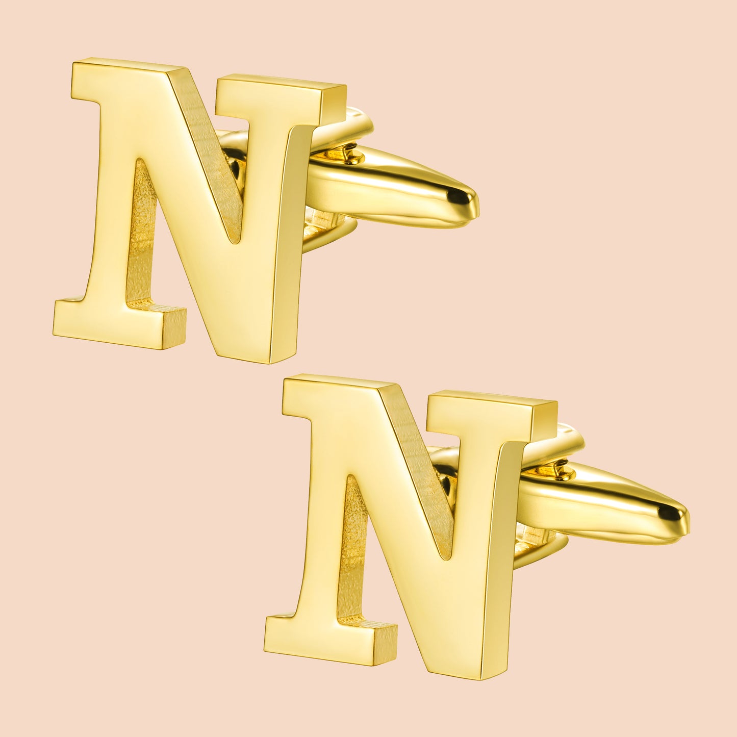 HAWSON Gold Tone Initial Cufflinks for Men