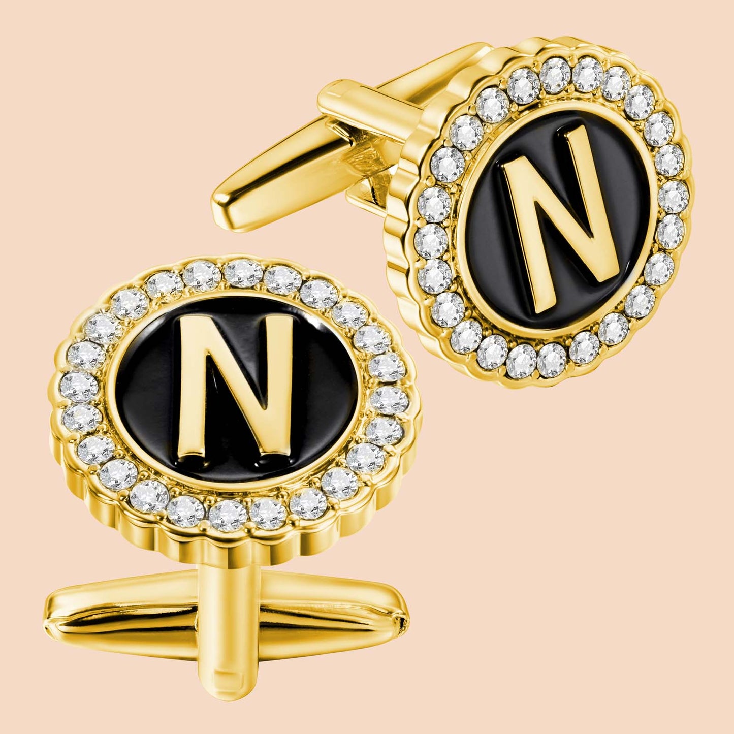 HAWSON Gold Tone Initial Cufflinks for Men