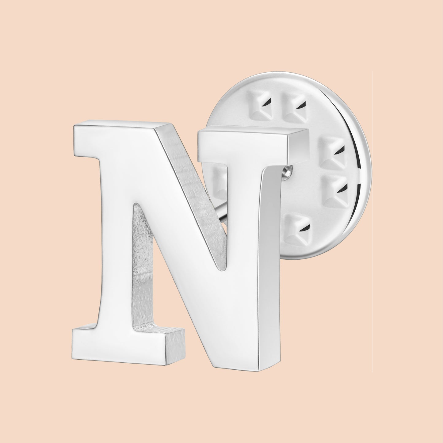 Silver Color Initial Lapel Pin for Men