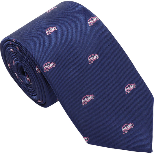 Navy Blue Vintage Car Necktie