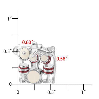 Novelty Music Drum Kit Cufflinks for Men Size