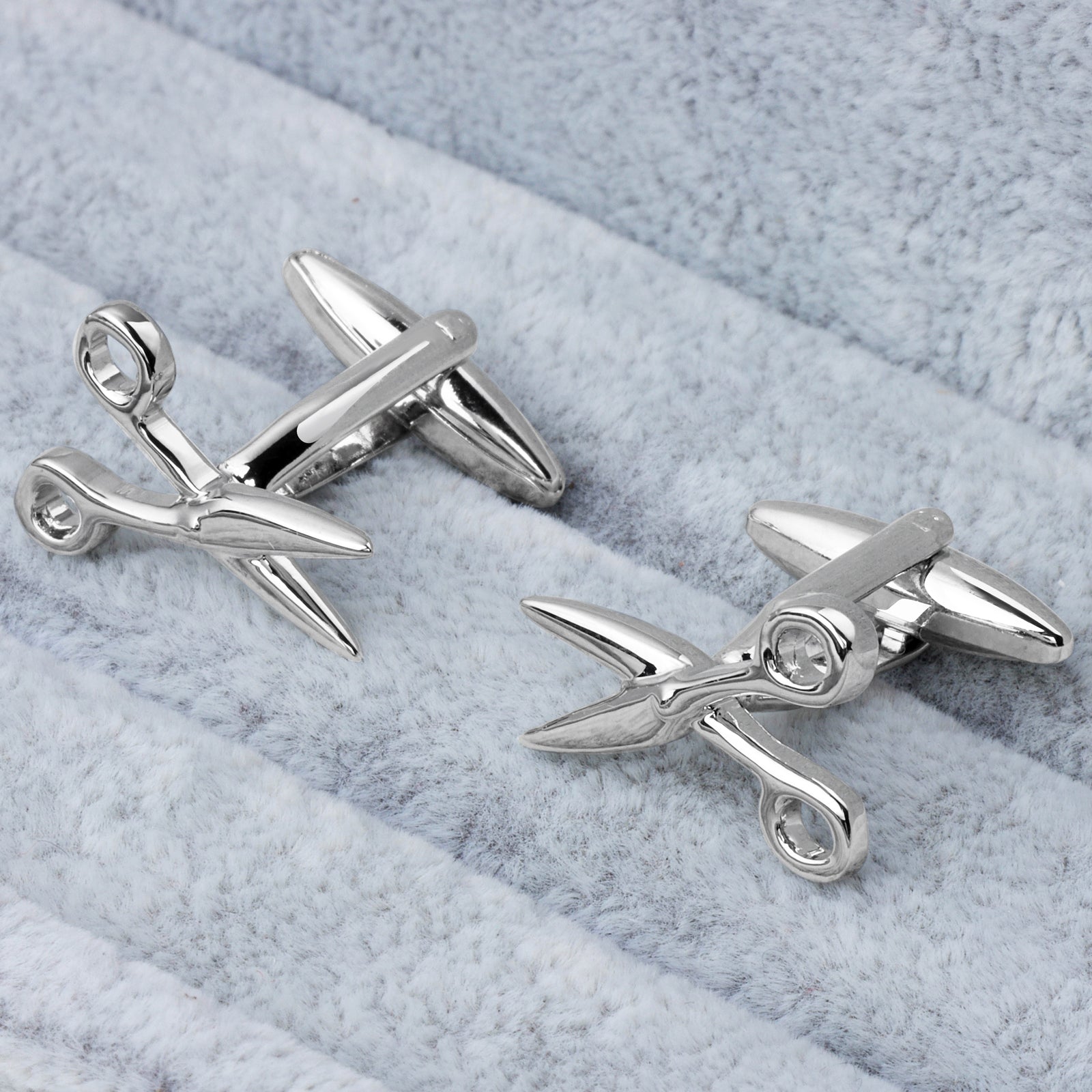 Novelty Silver Scissors Cufflinks For Men With Gift Box