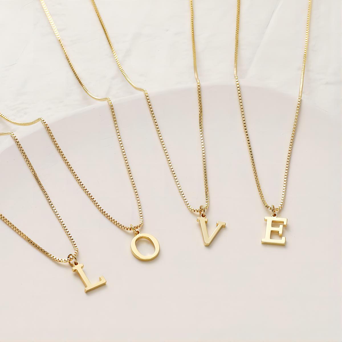 6Pcs A–Z Initial Pendant Necklace Set | Stainless Steel