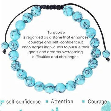 4Pcs Lucky Color Turquoise-Style Bead Bracelet | Adjustable Bracelets