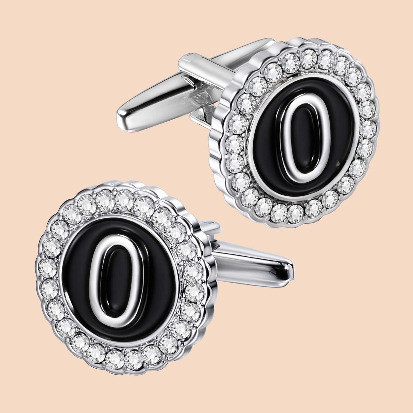 HAWSON Silver Tone Initial Cufflinks for Men