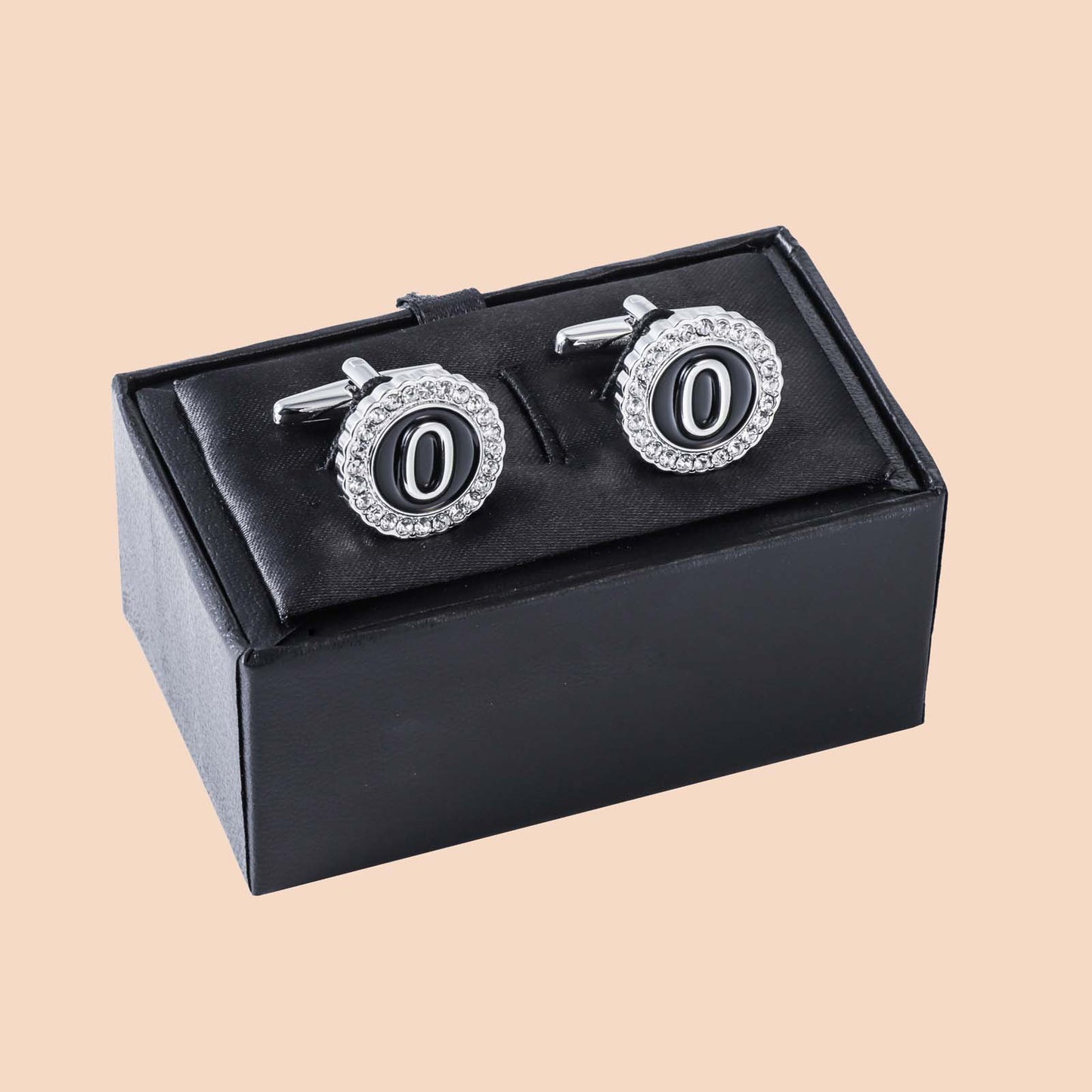 HAWSON Silver Tone Initial Cufflinks for Men