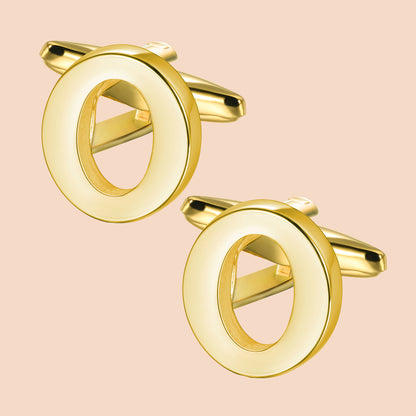 HAWSON Gold Tone Initial Cufflinks for Men