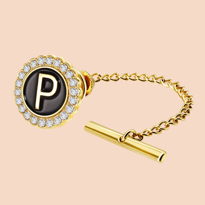 HAWSON Gold Tone Initial Tie Tack for Men