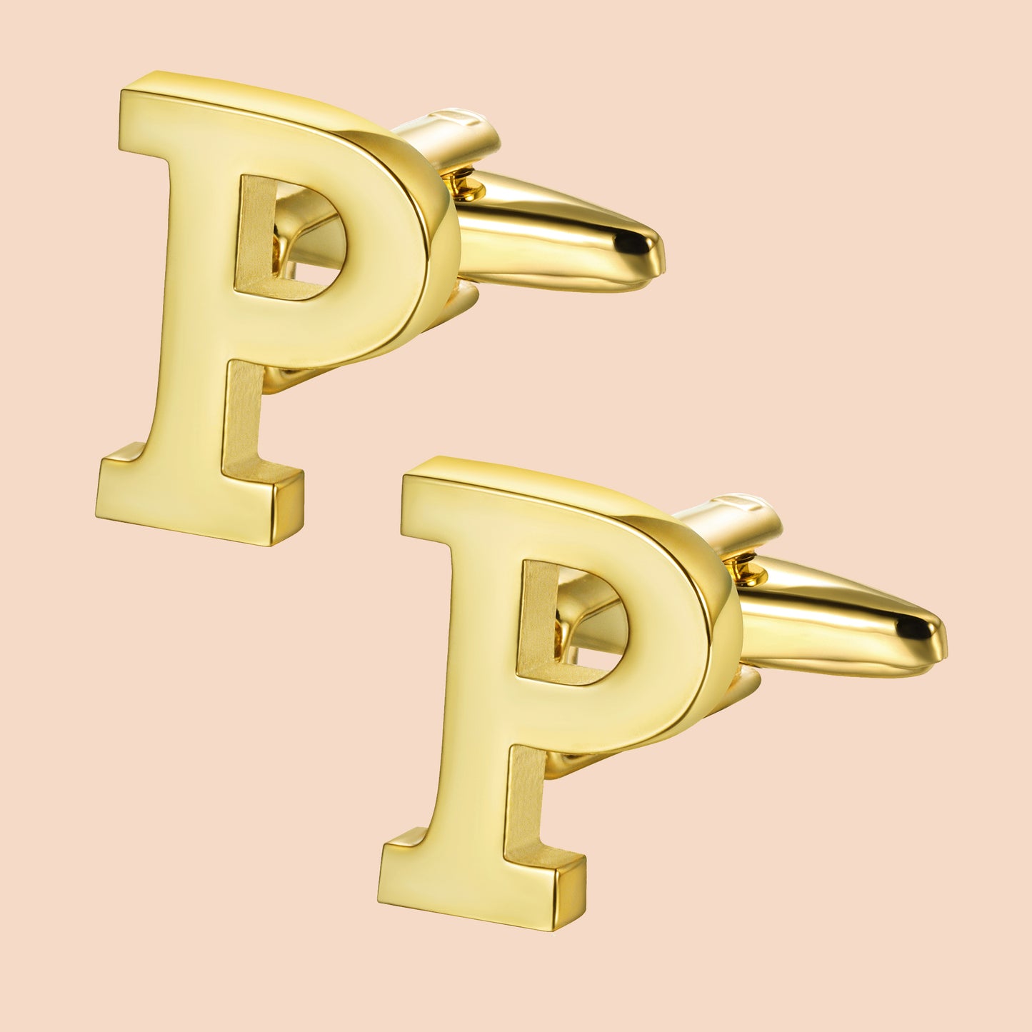 HAWSON Gold Tone Initial Cufflinks for Men