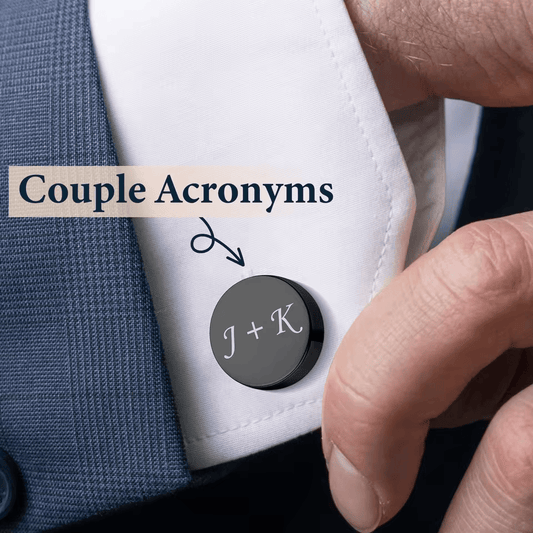 Personalized Couple Acronyms Initial Cufflinks for Men Suit