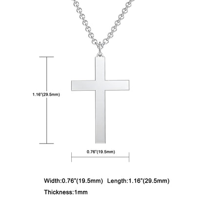 Personalized Crucifix  Cross Necklace 1.16Inch Length and 0.76 Width