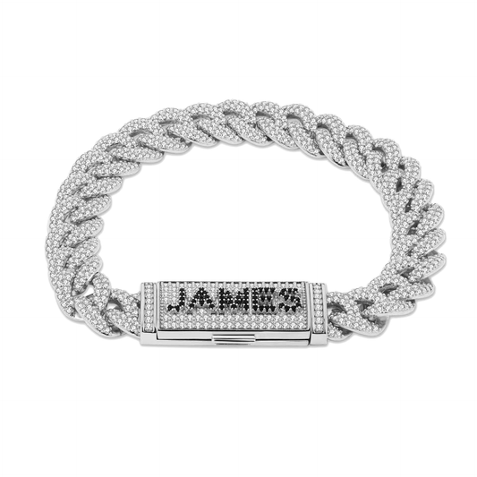 Personalized Nameplate Silver Chain Bracelet 