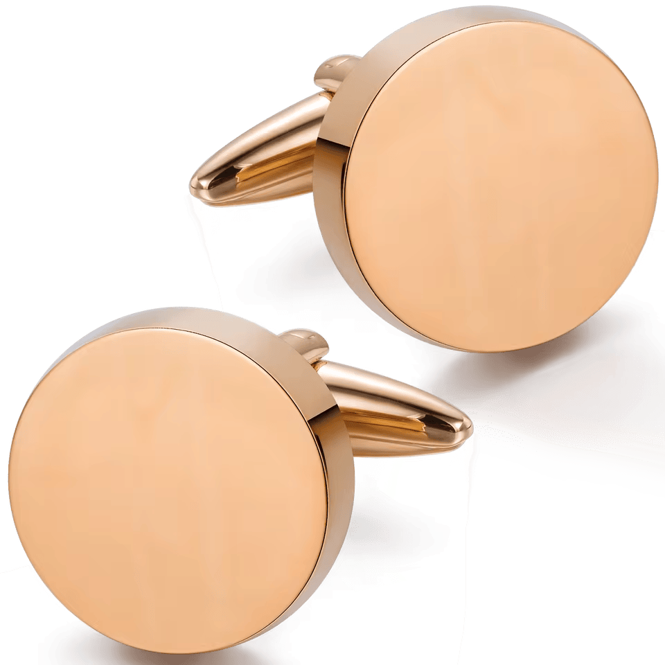 Personalized Rose Gold Engraved Cufflinks for Groom