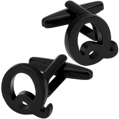 26 Letter Black Cufflinks for Men