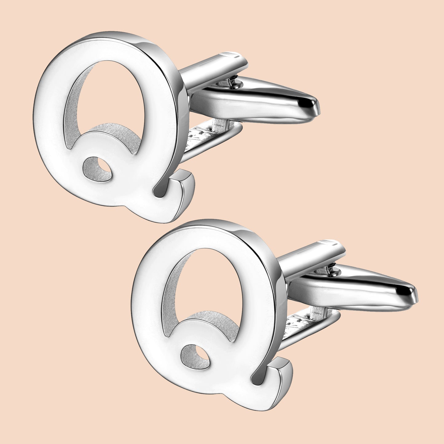 HAWSON Siver Tone Initial Cufflinks for Men