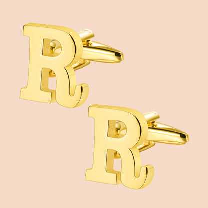 HAWSON Gold Tone Initial Cufflinks for Men