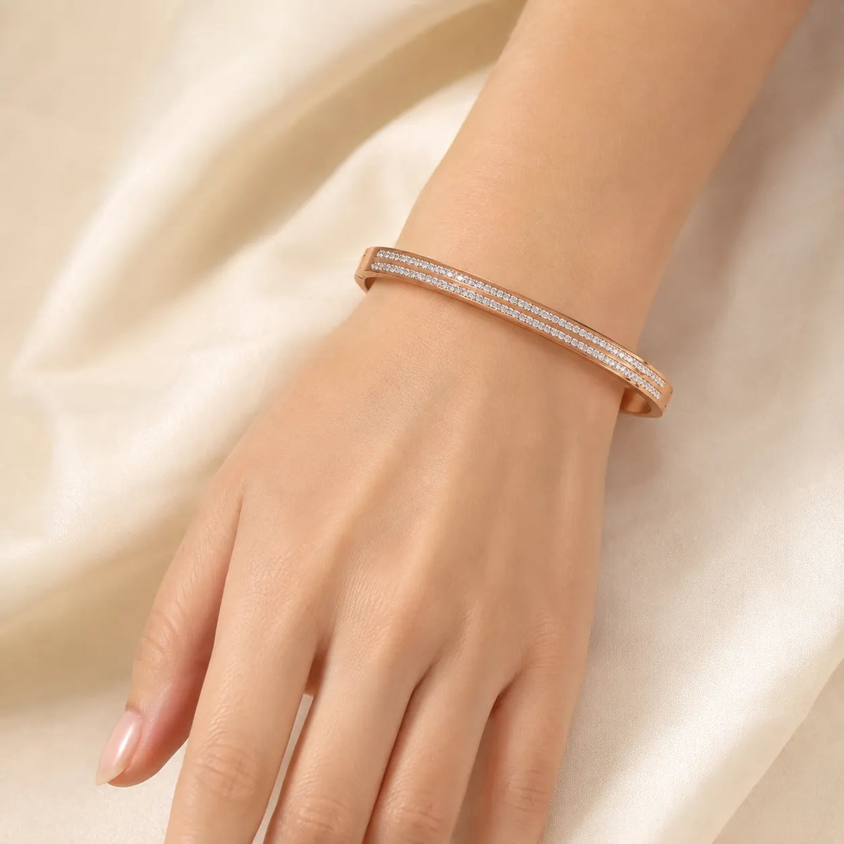 Rose Gold Geometric Cuff | Openwork Bangle Wholesale | HAWSON