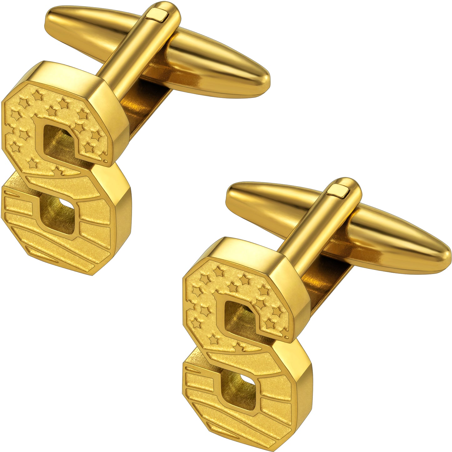 Hawson "A-Z"Initials Cufflinks, US Flag Personalized Golden Initials French Shirt Cuff