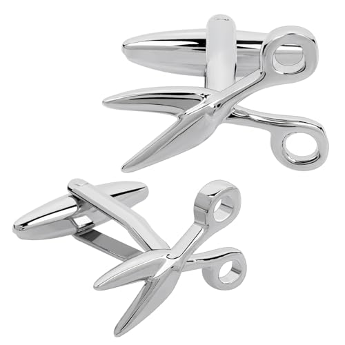 Silver Scissors Cufflinks For Men With Gift Box