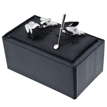 Sliver Tone Dentist Tooth Cufflinks For Men With Black Gift Box 