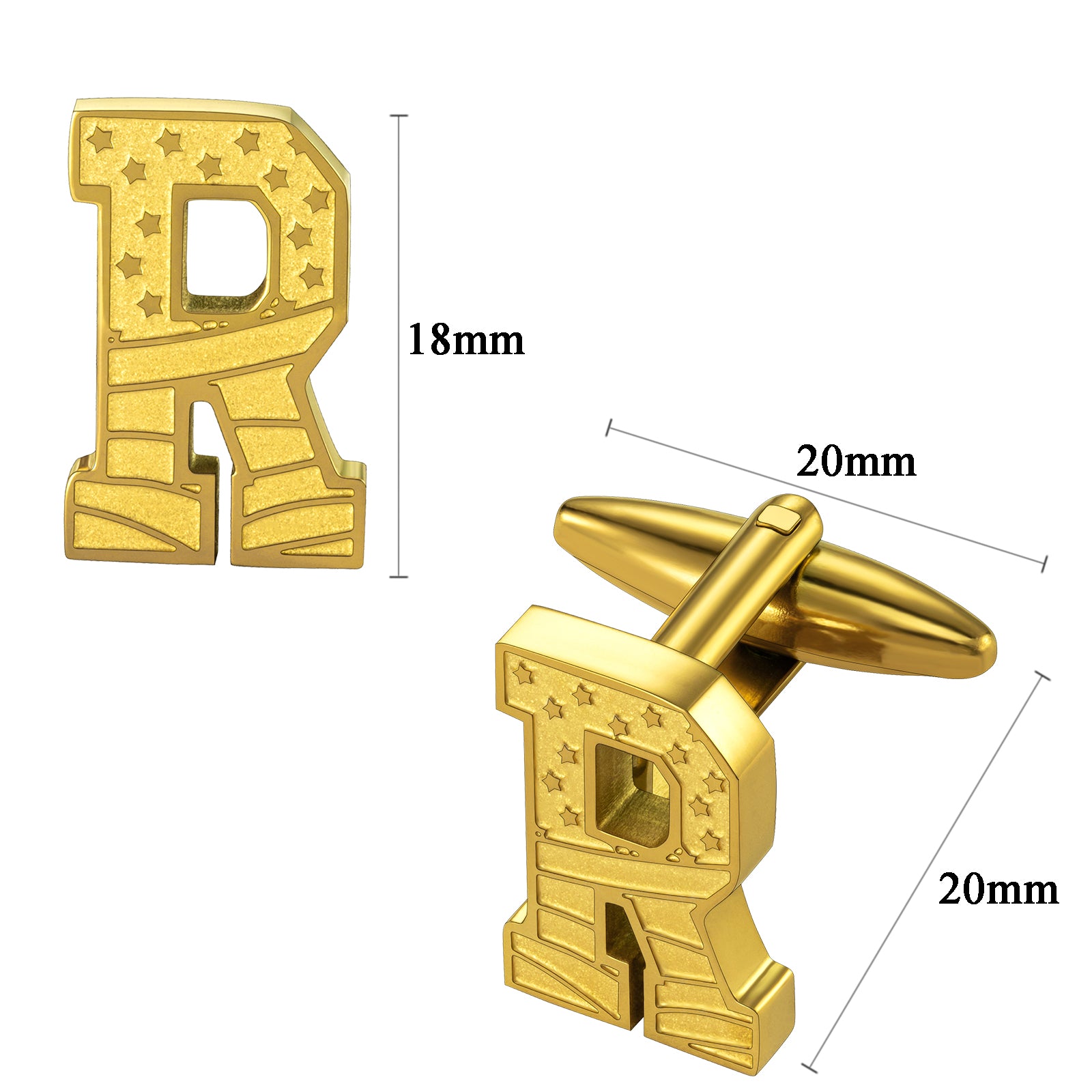 US Flag Personalized Cufflinks Size