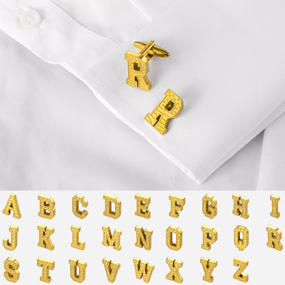 US Flag Personalized Golden Initials French Shirt Cuff