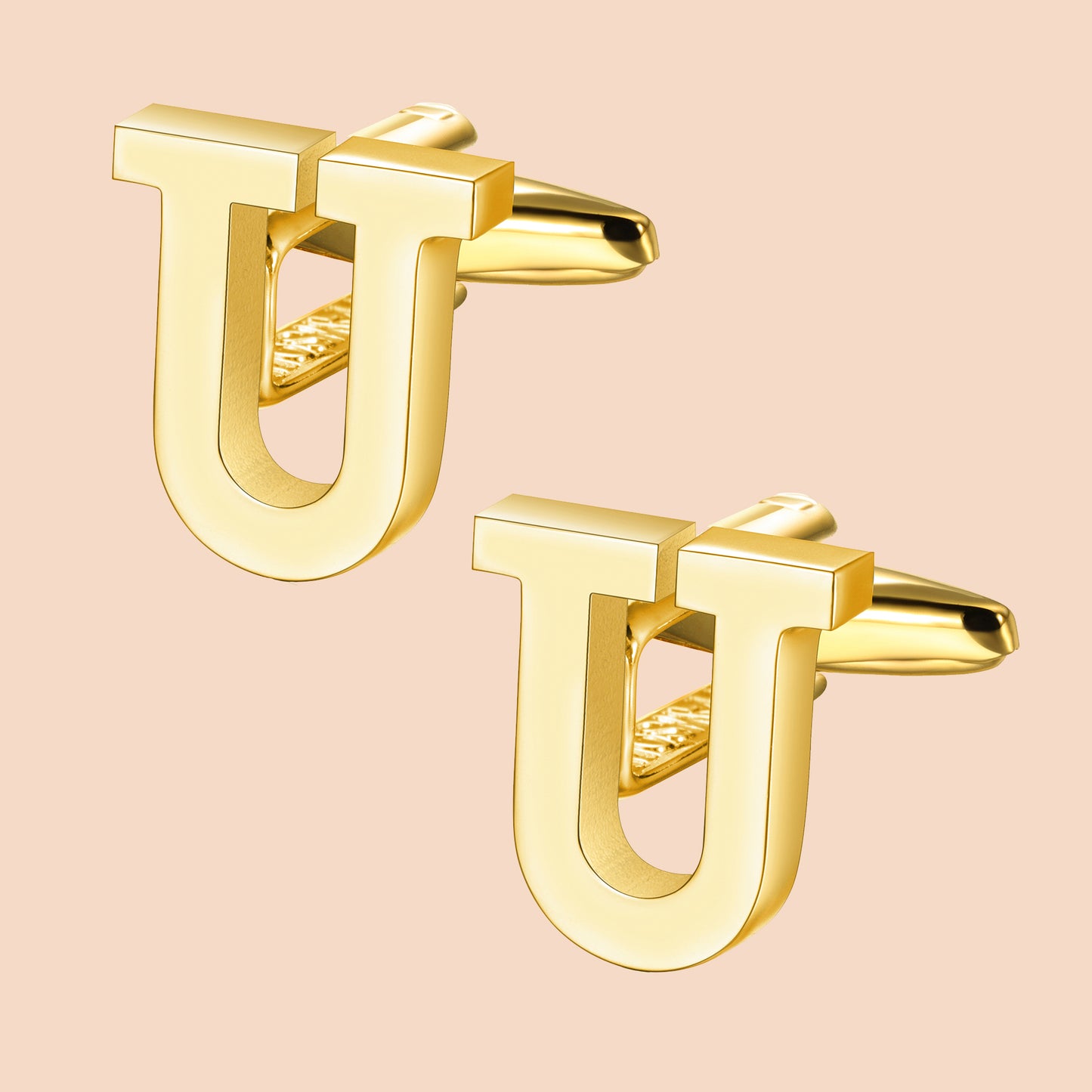 HAWSON Gold Tone Initial Cufflinks for Men