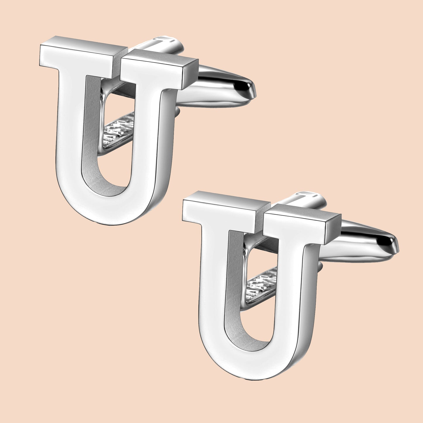 HAWSON Siver Tone Initial Cufflinks for Men