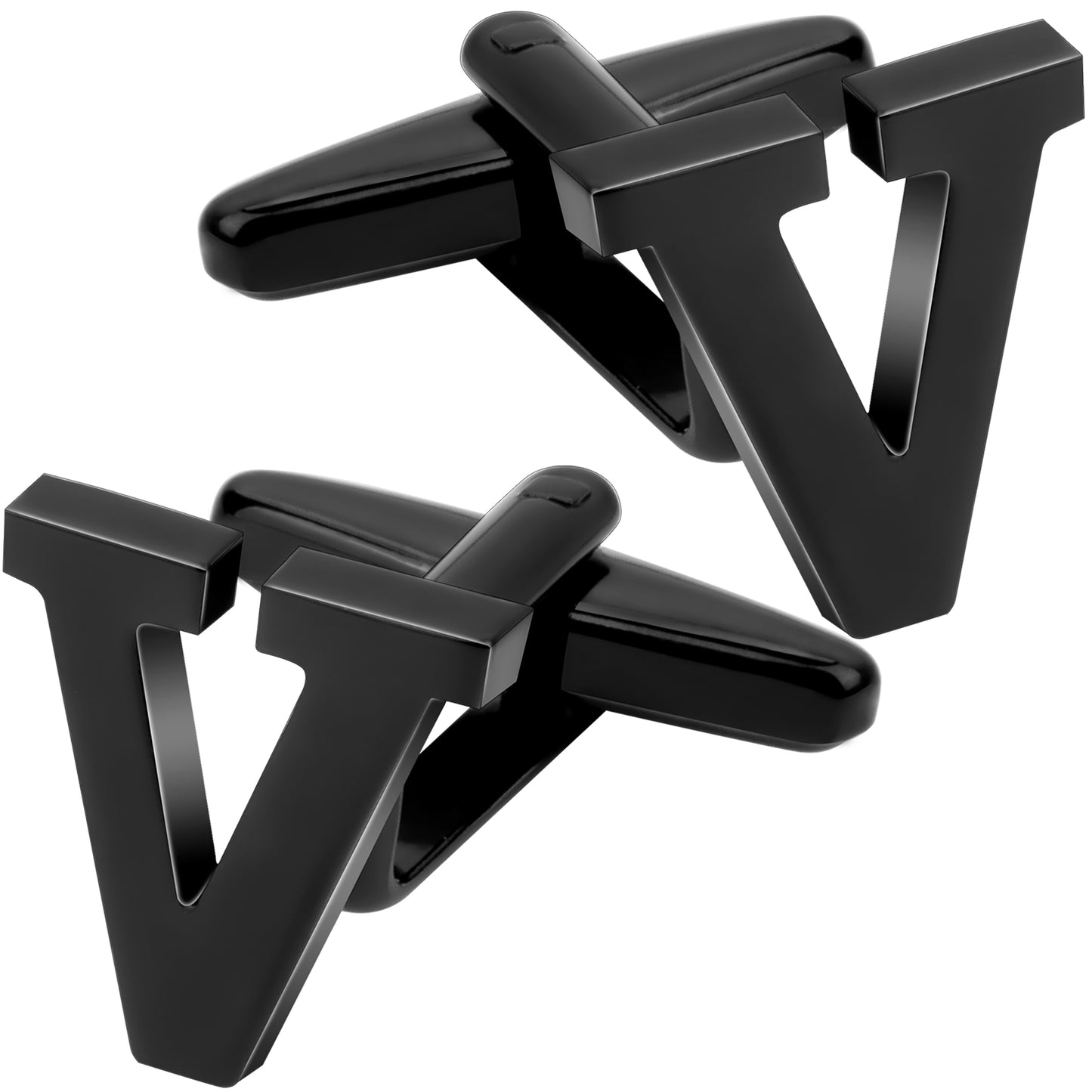 26 Letter Black Cufflinks for Men