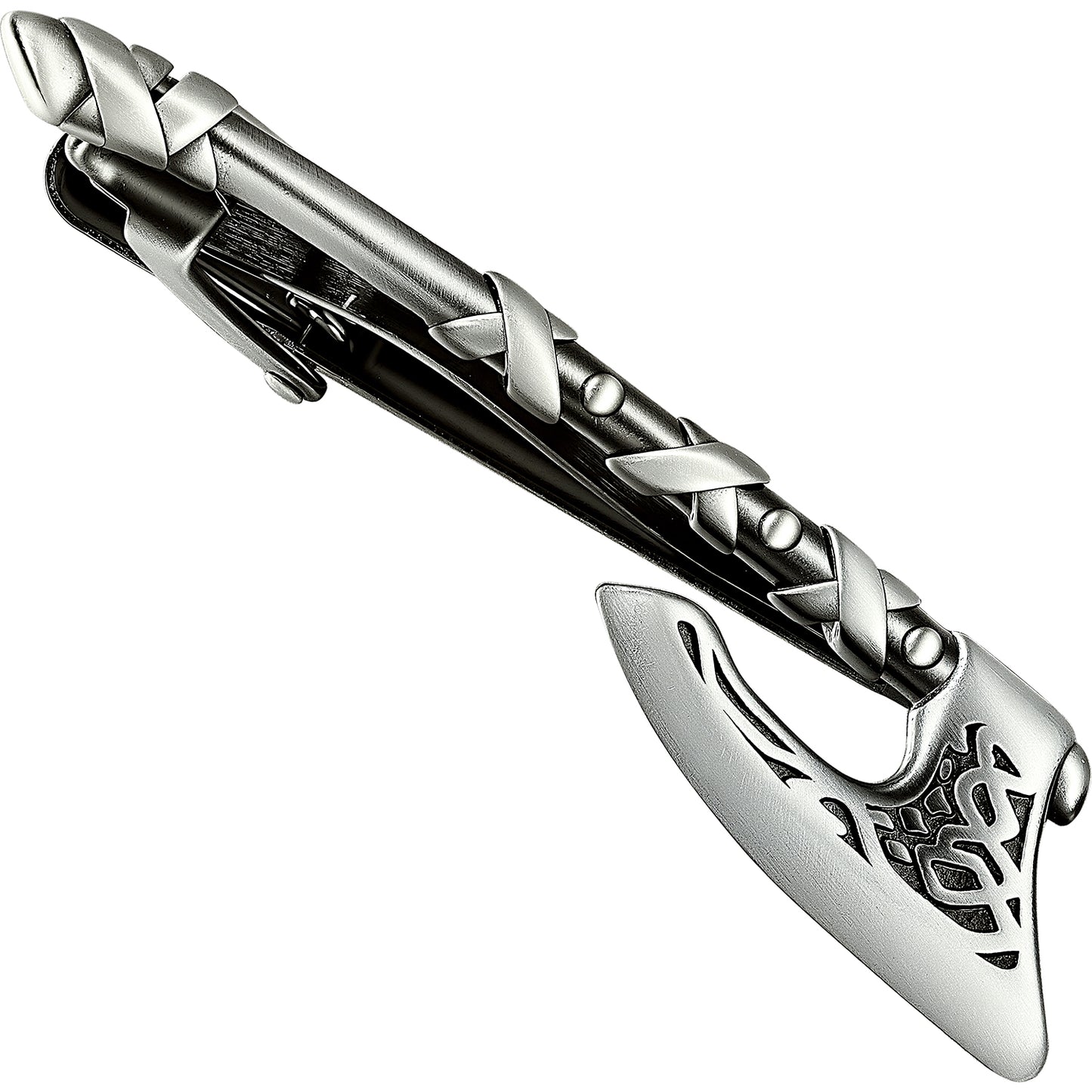 Advanced brass Viking axe tie clip