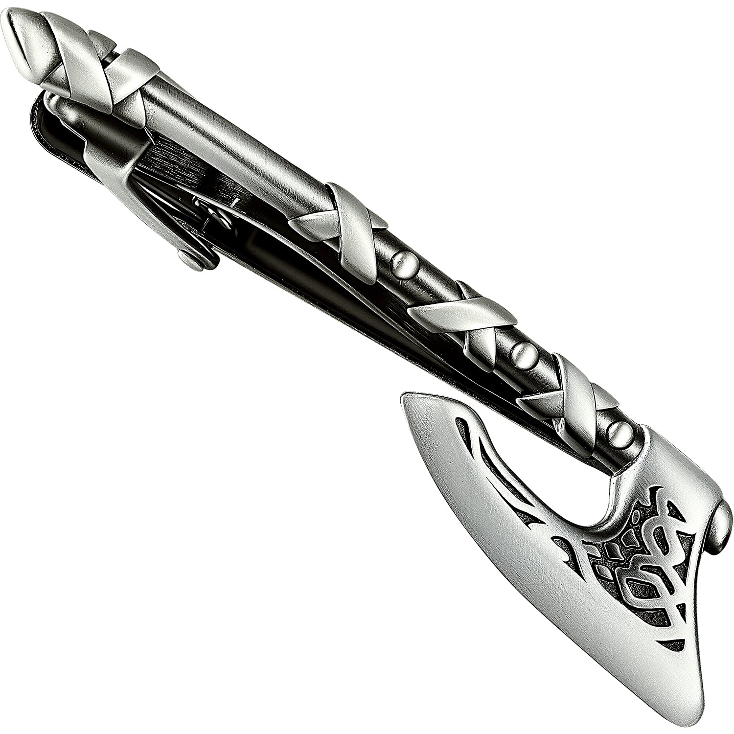 Advanced brass Viking axe tie clip