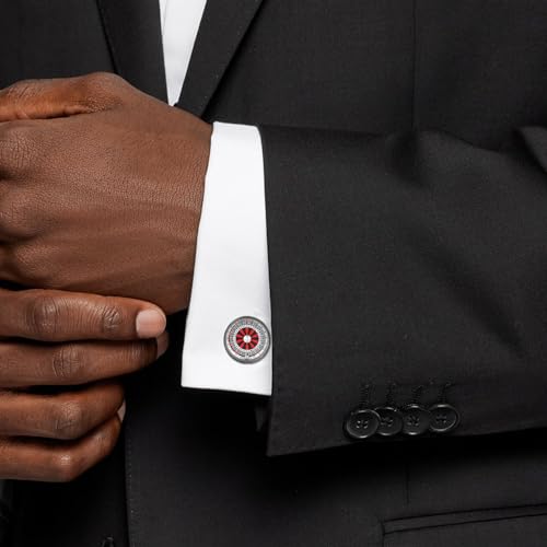 Vintage Gun Black Spinning Roulette Wheel Cufflinks For Men With Gift Box