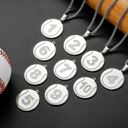 Personalized Baseball Number Pendant Necklace | 1–99