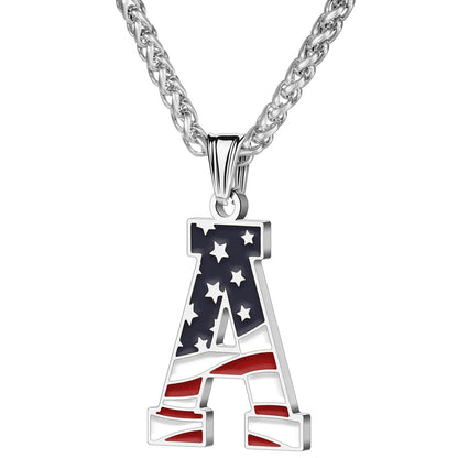 A–Z American Flag Necklace | 2 colors | Mix & Match