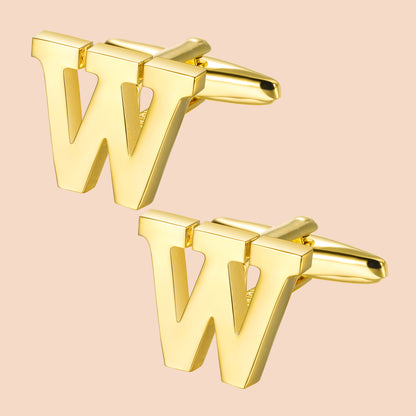 HAWSON Gold Tone Initial Cufflinks for Men