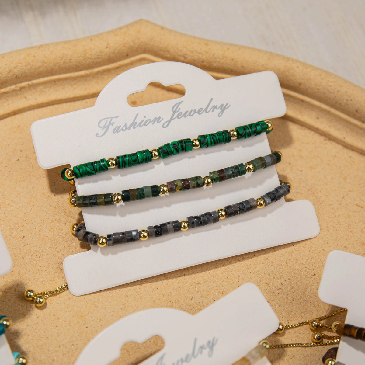 Wholesale 3-Piece 4mm Cylinder Bead Bracelet Set | MOQ 1 | Hawson