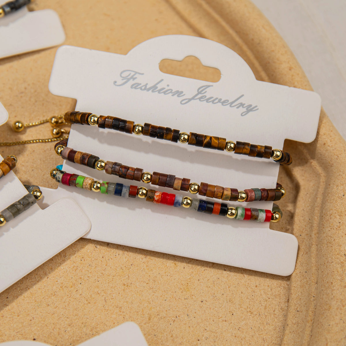 Wholesale 3-Piece 4mm Cylinder Bead Bracelet Set | MOQ 1 | Hawson