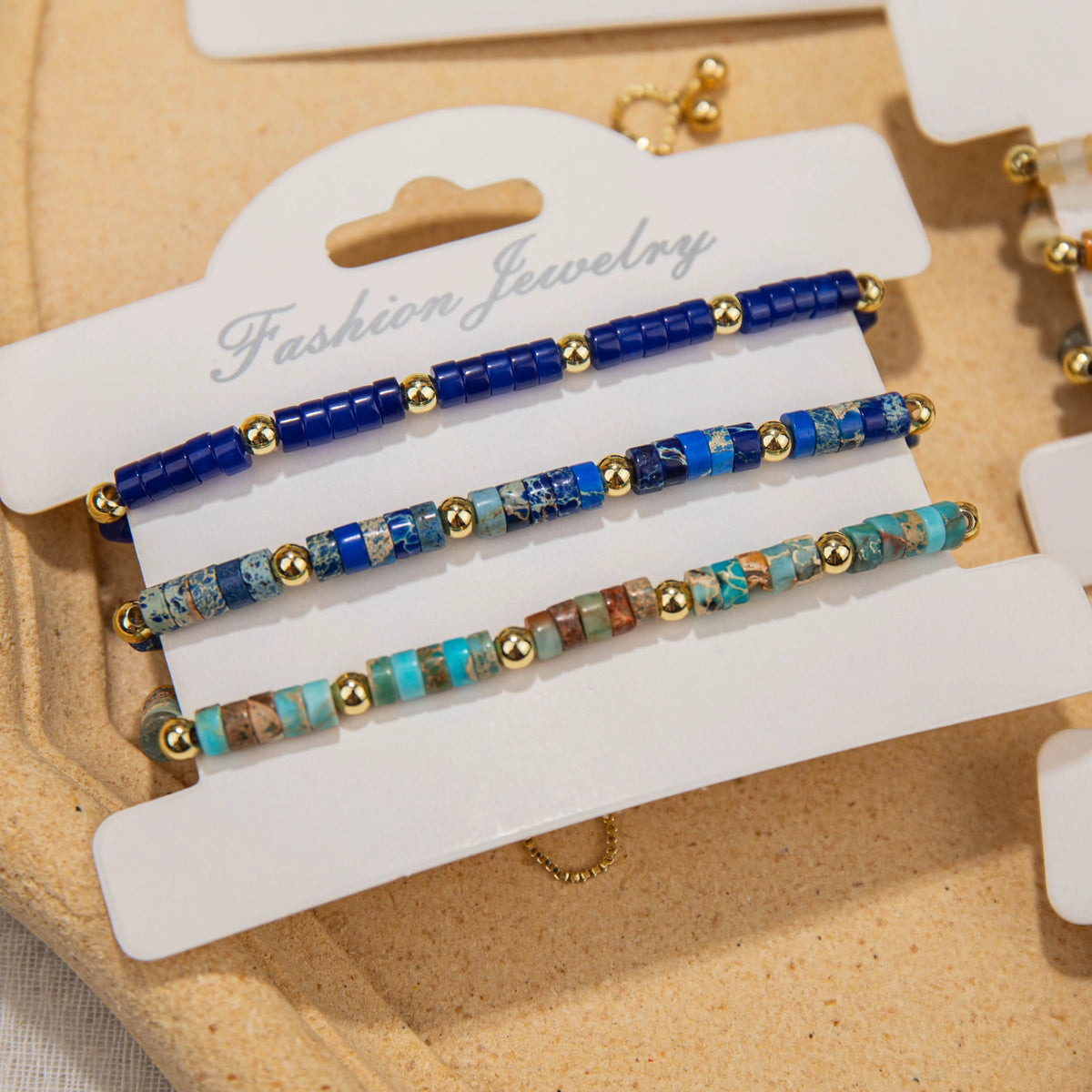 Wholesale 3-Piece 4mm Cylinder Bead Bracelet Set | MOQ 1 | Hawson