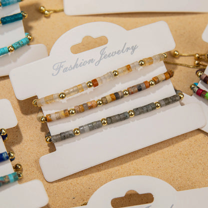 Wholesale 3-Piece 4mm Cylinder Bead Bracelet Set | MOQ 1 | Hawson