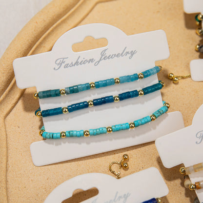 Wholesale 3-Piece 4mm Cylinder Bead Bracelet Set | MOQ 1 | Hawson