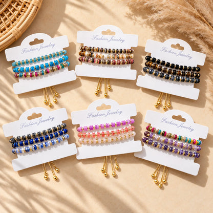 Wholesale 3-Piece Abacus Bead Bracelet Set | 7 Colors | Hawson