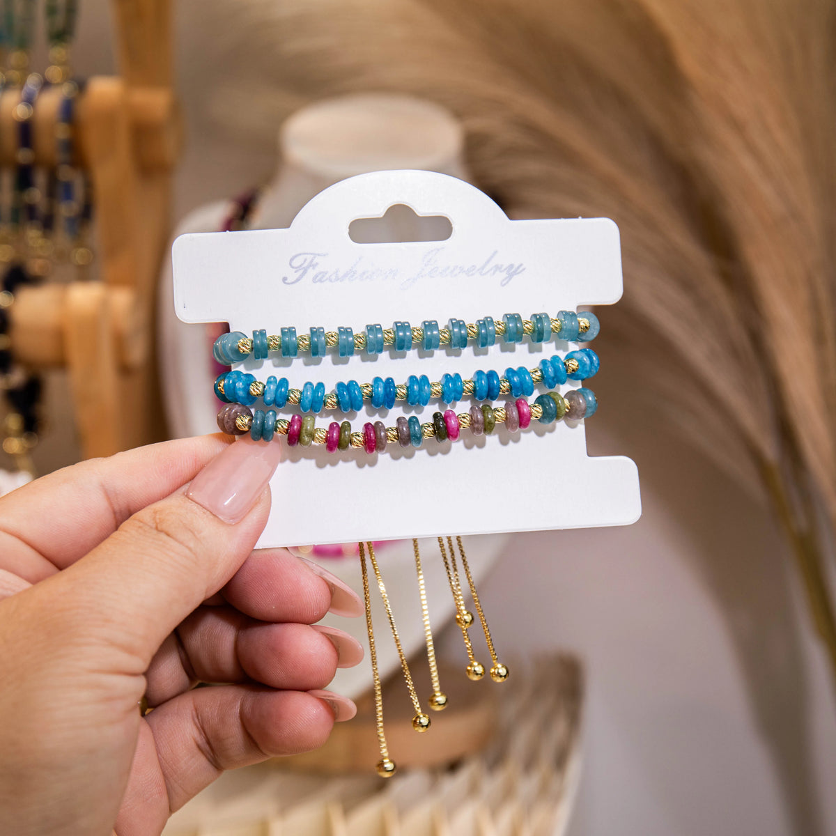 Wholesale 3-Piece Abacus Bead Bracelet Set | 7 Colors | Hawson