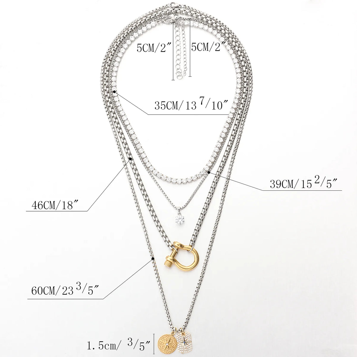 Wholesale 3-Piece Detachable Layered Necklace Set | MOQ 1 | HAWSON