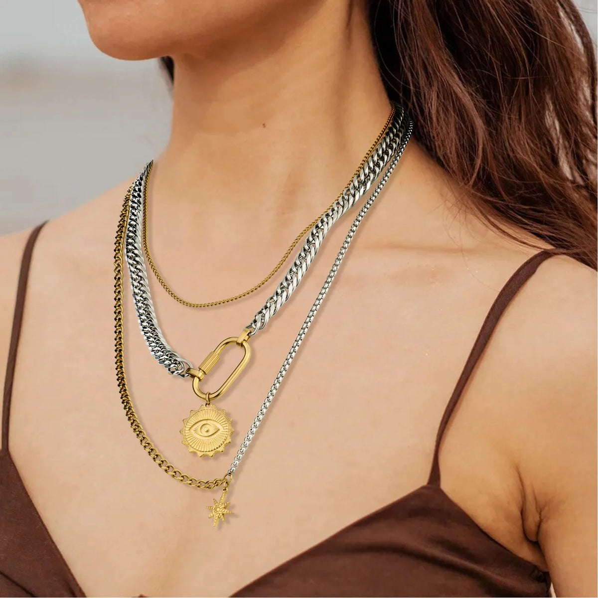 Wholesale 3-Piece Detachable Layered Necklace Set | MOQ 1 | HAWSON
