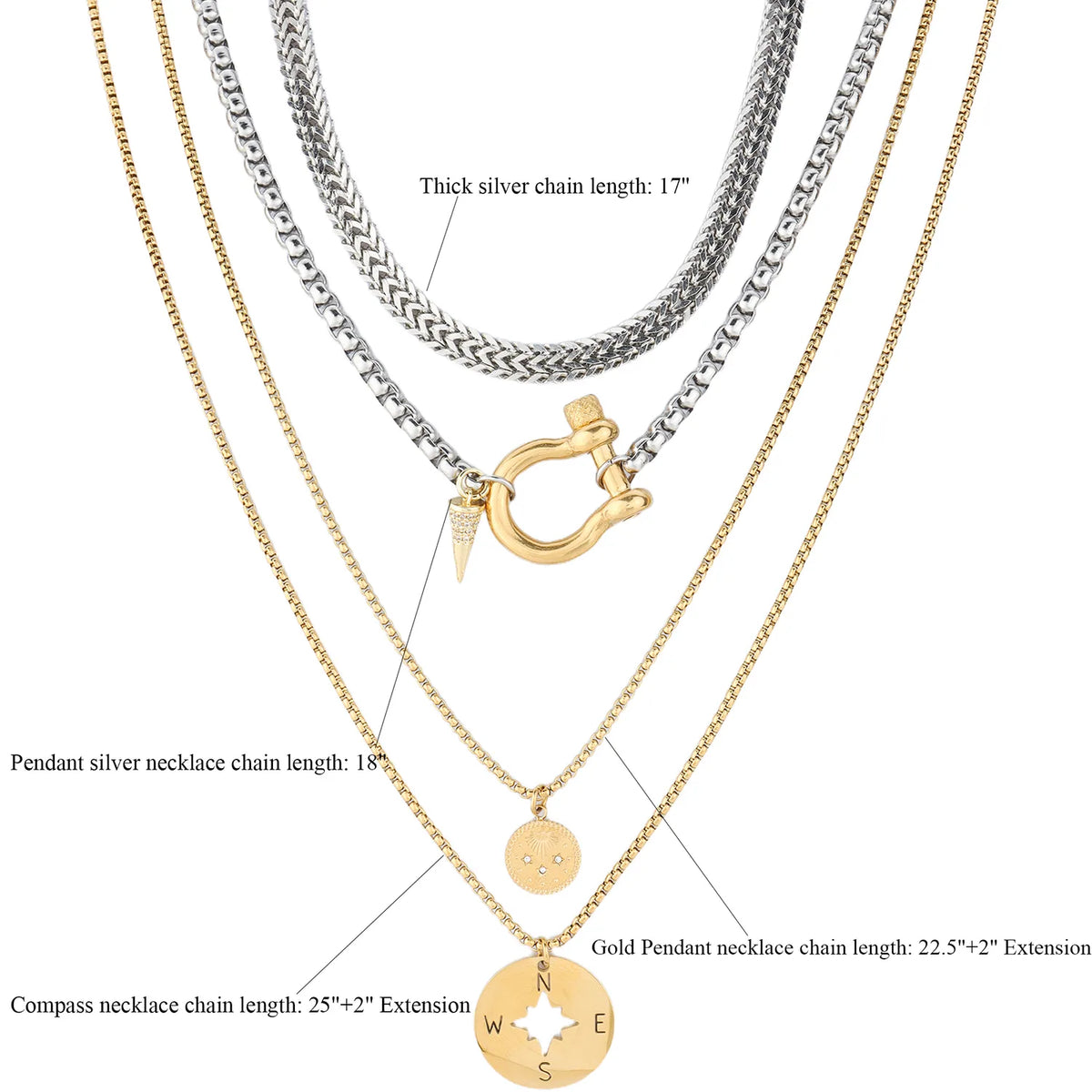 Wholesale 3-Piece Detachable Layered Necklace Set | MOQ 1 | HAWSON