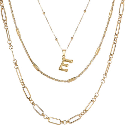 Wholesale 3-Piece Layered Initial Necklace | A-Z | MOQ6 | HAWSON
