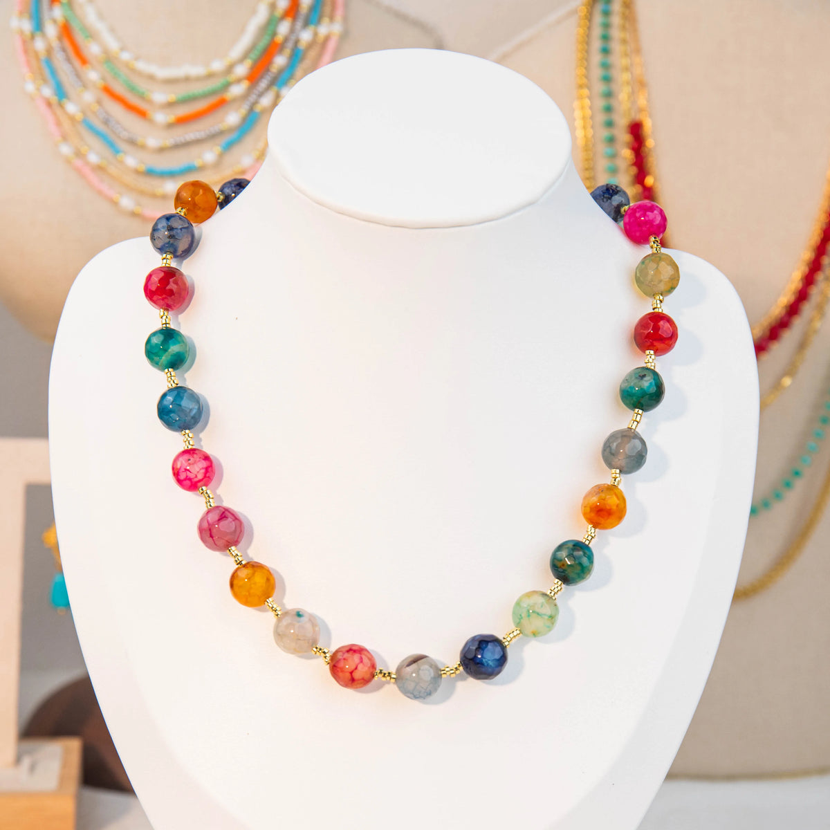 Wholesale 4Pcs Colorful Beaded Layered Necklace Set | MOQ 1 | Hawson