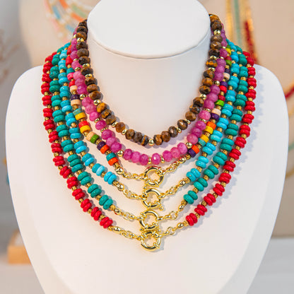 Wholesale 4Pcs Colorful Beaded Layered Necklace Set | MOQ 1 | Hawson
